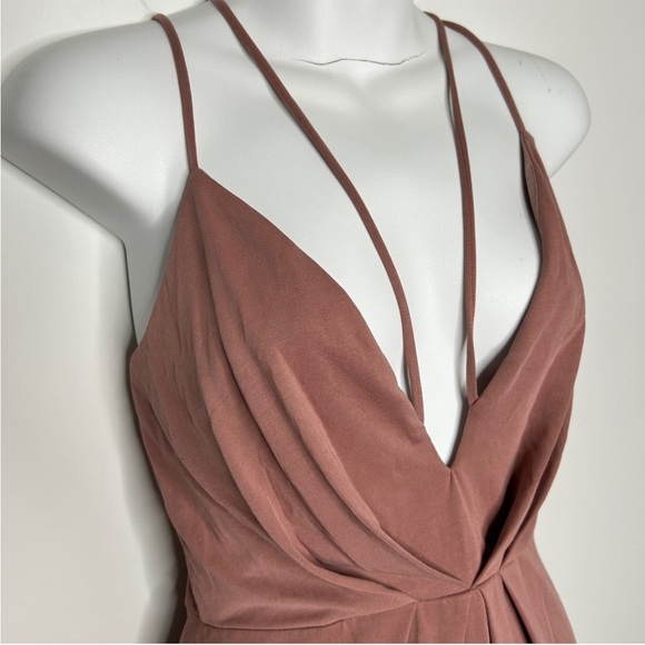 CHARLOTTE RUSSE Deep V Strappy Mini Dress Size Medium - Picture 2 of 6